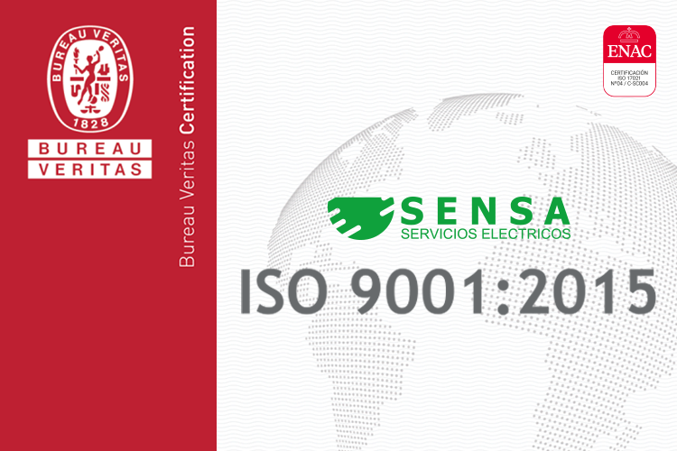 Sensa Servicios Eléctricos ha conseguido de nuevo el prestigioso sello ISO 9001 Bureau Veritas