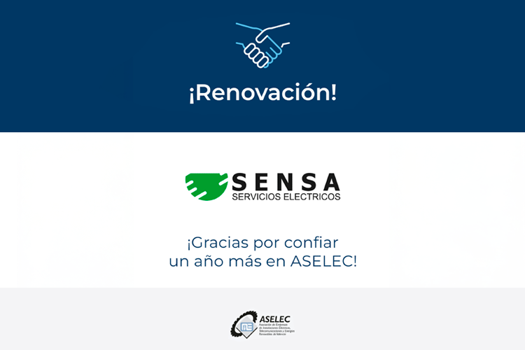 Sensa Servicios Eléctricos volverá a ser patrocinador de Aselec (Asociación de Empresas de Instalaciones Eléctricas, Telecomunicaciones y Energías Renovables de Valencia) un año más